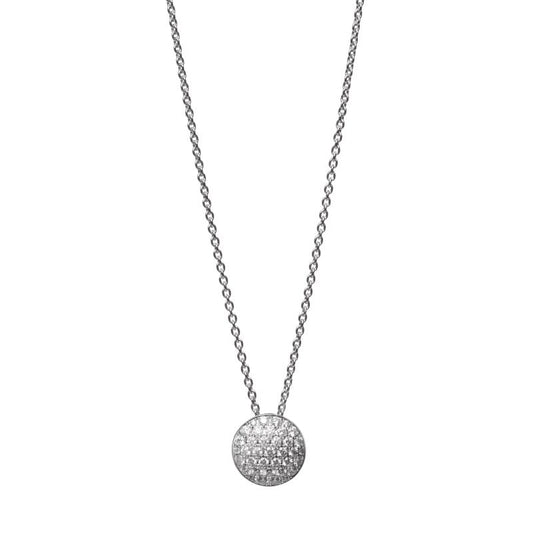 Diamond Circle Pendant In Silver