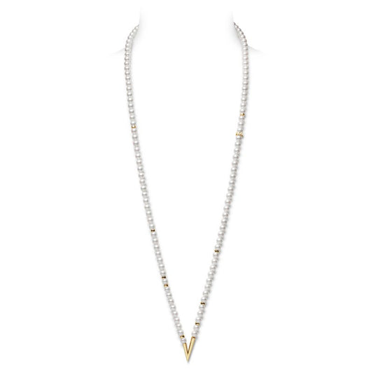 V Code Zhuji Cultured Pearl Necklace in Yellow