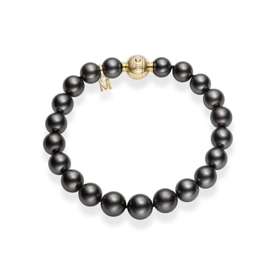 Black South Sea Cultured Pearl Bracelet in Yellow