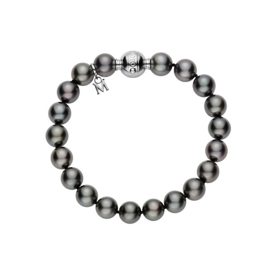 Black South Sea Cultured Pearl Bracelet in Silver