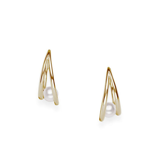 Zhuji Cultured Pearl Earrings in Yellow