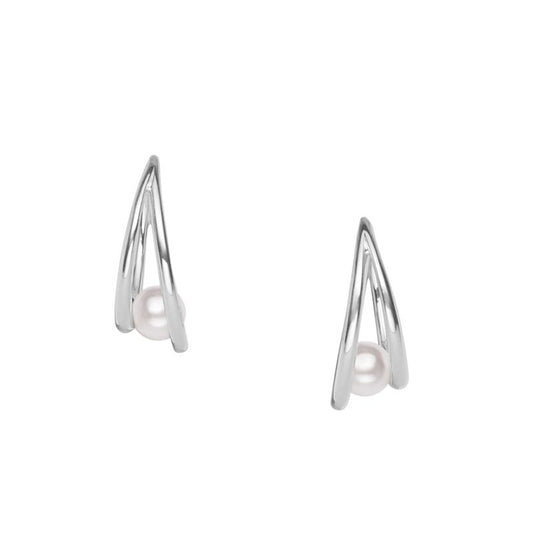 Zhuji Cultured Pearl Earrings in Silver
