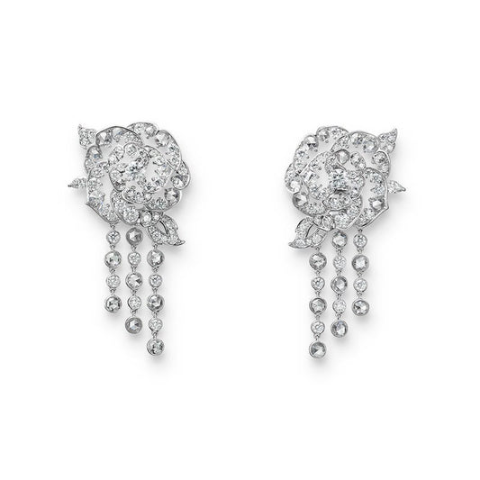Blooming Delight Diamond Earrings in Silver