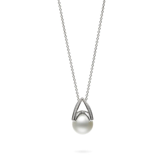 M Collection White South Sea Cultured Pearl and Diamond Pendant
