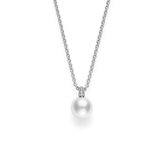 Zhuji Cultured Pearl and Pavé Diamond Pendant