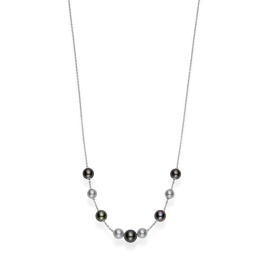 Pearls in Motion Black South Sea and Zhuji Cultured Pearl Necklace