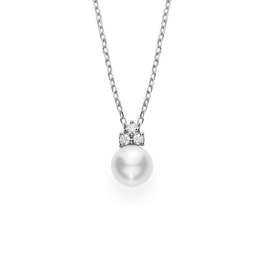 Classic Zhuji Cultured Pearl Pendant with Diamond