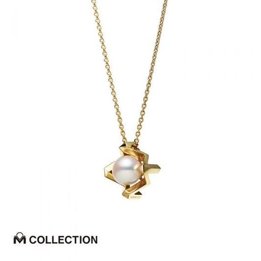 M Collection Zhuji Cultured Pearl Pendant in Yellow