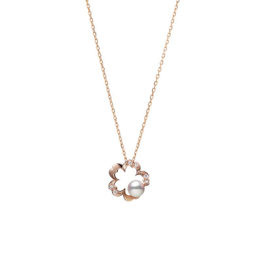 Cherry Blossom Zhuji Cultured Pearl Pendant Necklace In Pink