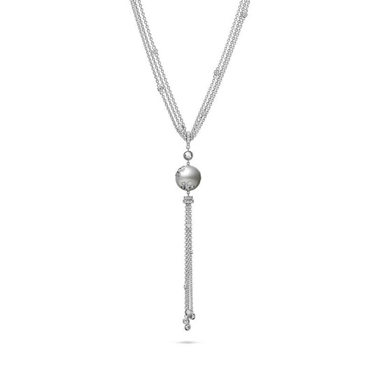 Classic White South Sea Cultured Pearl and Diamond Pendant In Silver