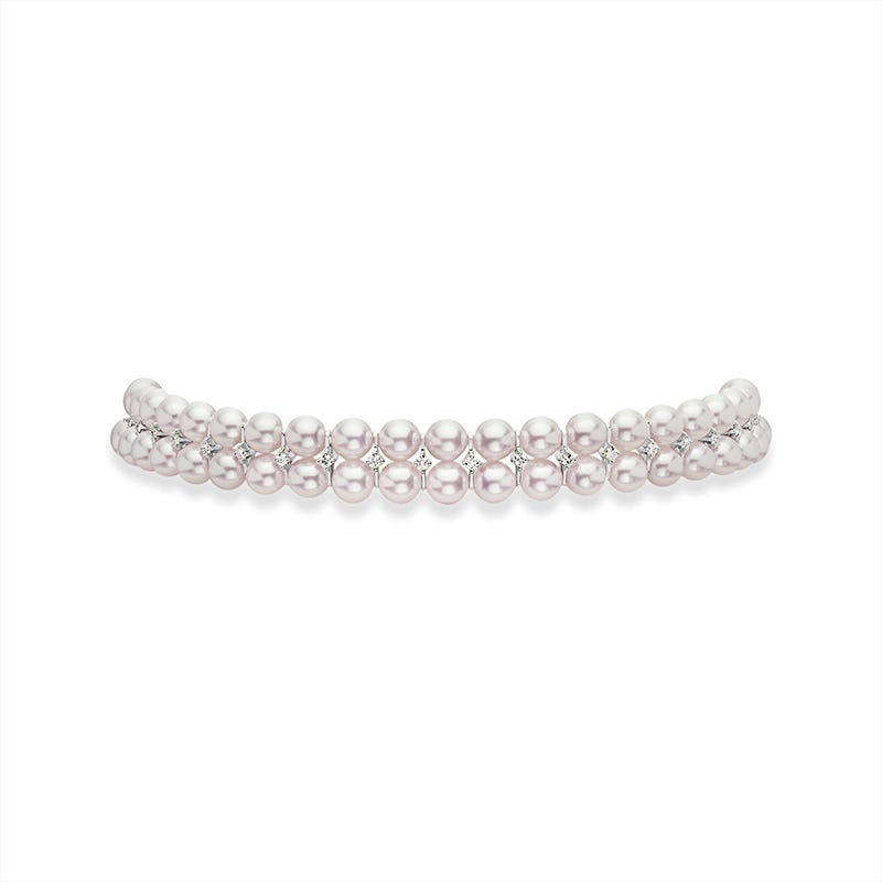 Zhuji Cultured Pearl and Diamond Choker Necklace