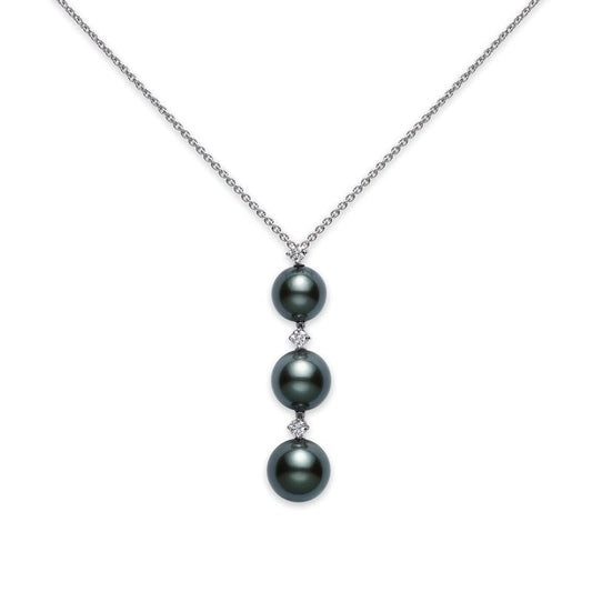 Three Pearl Drop Black South Sea Cultured Pearl Pendant