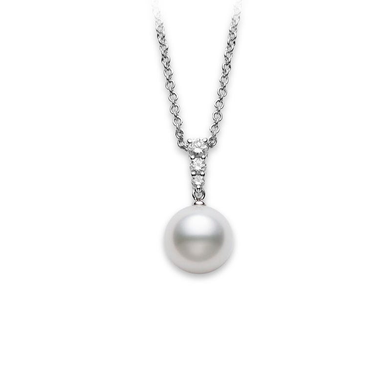 Morning Dew White South Sea Cultured Pearl Pendant In Silver