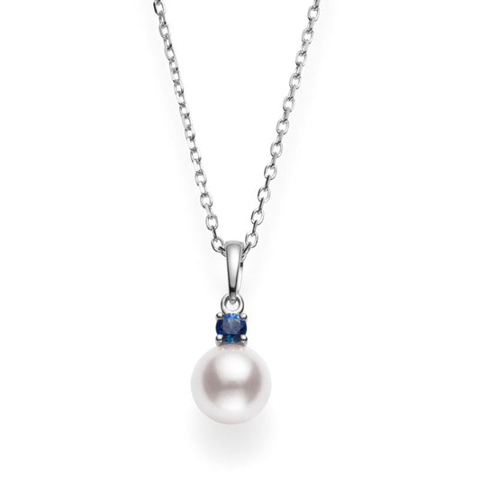 Zhuji Cultured Pearl and Sapphire Pendant