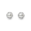 White South Sea Cultured Pearl and Diamond Circle Earring