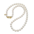18" Fanuly Cultured Pearl 9x7mm Graduated Strand With Yellow Clasp