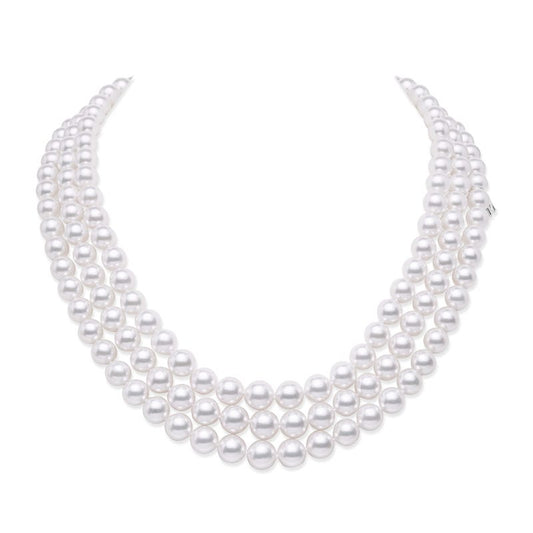 Everyday Essentials 18 inch Zhuji Cultured Pearl Graduated Triple Strand In White