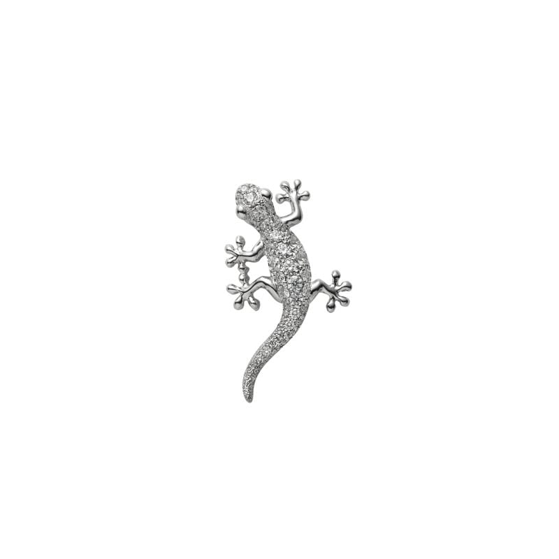 Gecko Diamond Brooch