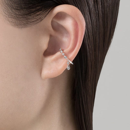 Diamond Ear Cuff in Silver