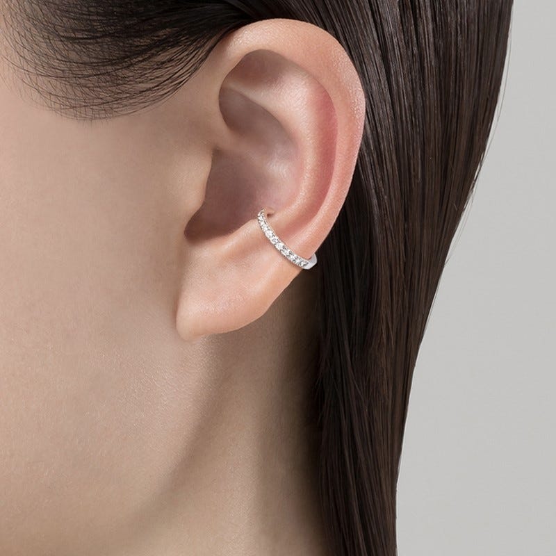 Diamond Ear Cuff in Silver