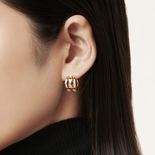 M Signature Diamond Earrings in Pink