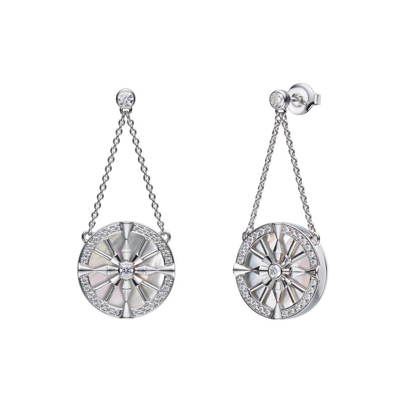 LUCKY ARROWS Mother Of Pearl and Diamond Earrings