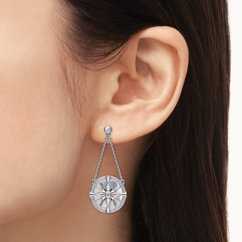 LUCKY ARROWS Mother Of Pearl and Diamond Earrings