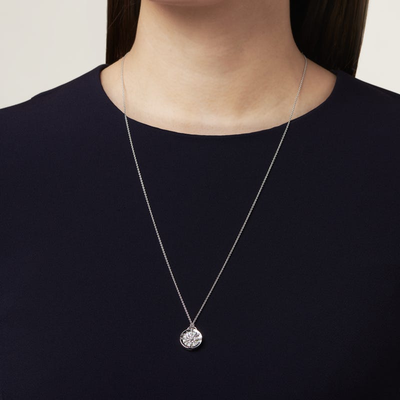 LUCKY ARROWS Mother of Pearl and Diamond Pendant In Silver