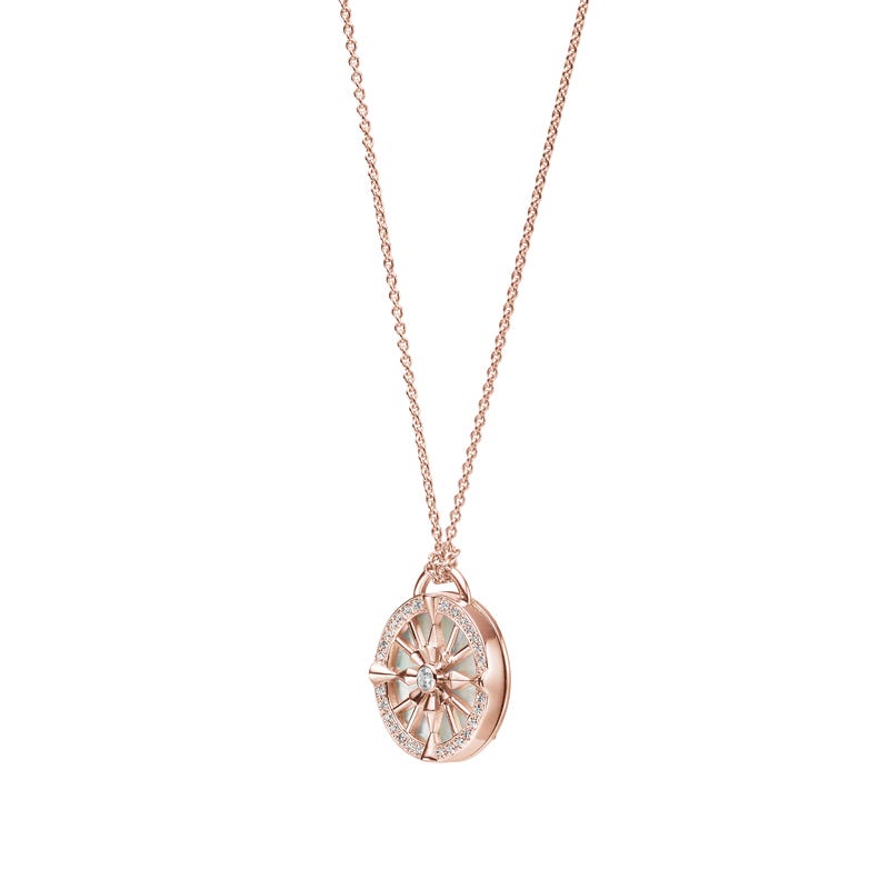 LUCKY ARROWS Mother of Pearl Pendant In Pink