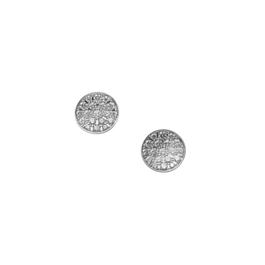 Diamond Circle Earrings in Silver