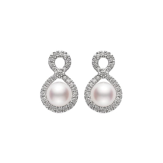 Ruyi Collection Zhuji Cultured Pearl and Diamond Earrings