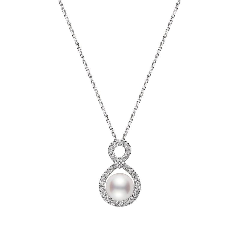 Ruyi Collection Zhuji Cultured Pearl and Diamond Pedant in Silver