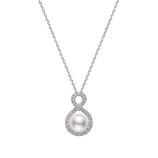 Ruyi Collection Zhuji Cultured Pearl and Diamond Pedant in Silver