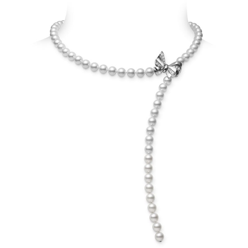 Fanuly Cultured Pearl and Diamond Convertible Bracelet and Necklace in White