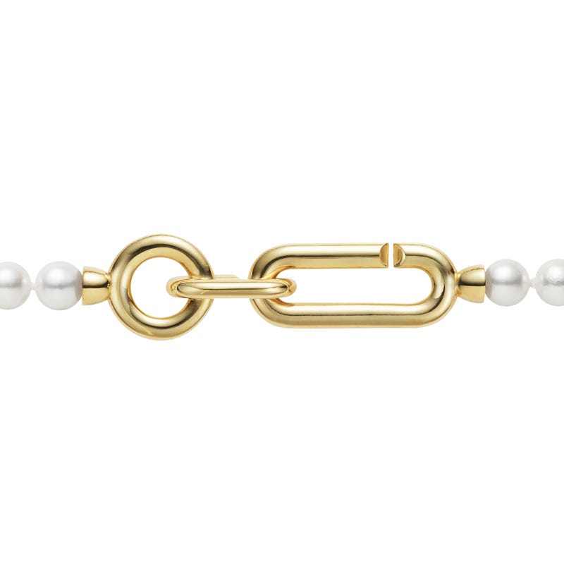 M Code Fanuly Cultured Pearl Necklace with Yellow Clasp