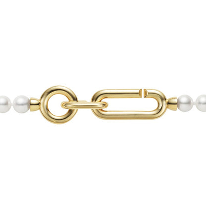M Code Fanuly Cultured Pearl Necklace with Yellow Clasp