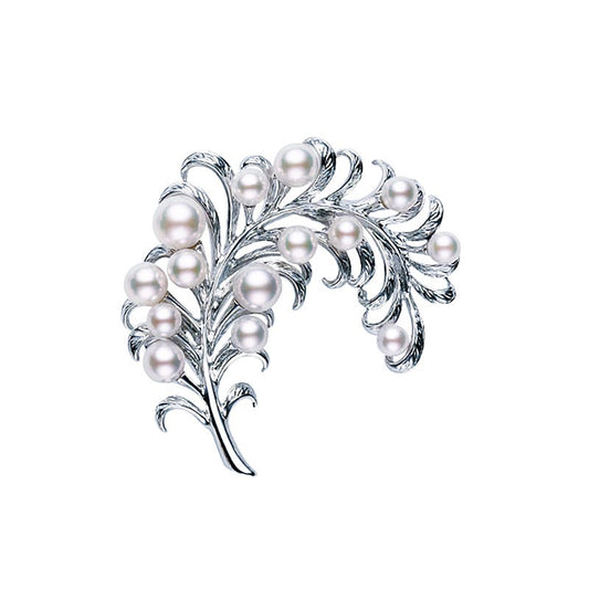 Fanuly Feather Collection Zhuji Cultured Pearl Brooch