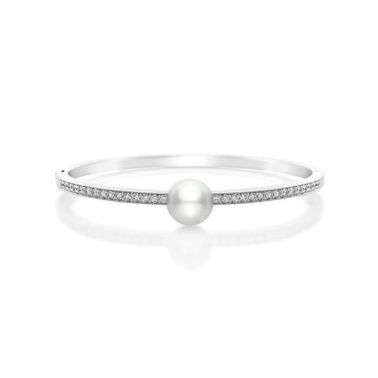 Classic White South Sea Cultured Pearl and Diamond Bracelet