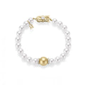 Fusion Zhuji and Golden South Sea Cultured Pearl Bracelet With Diamond Rondelles