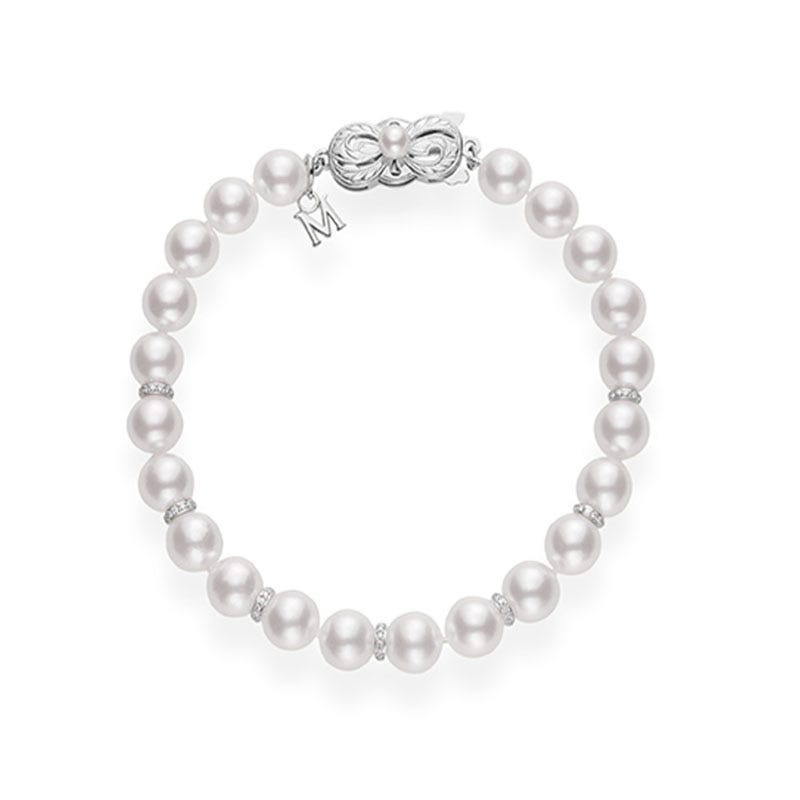 Zhuij Cultured Pearl and Diamond Bracelet