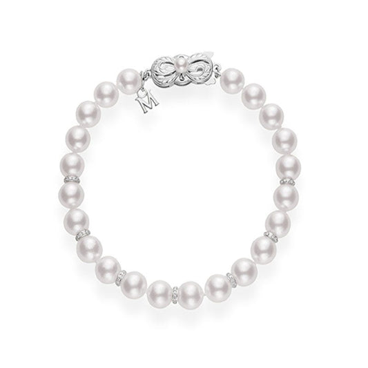 Zhuij Cultured Pearl and Diamond Bracelet