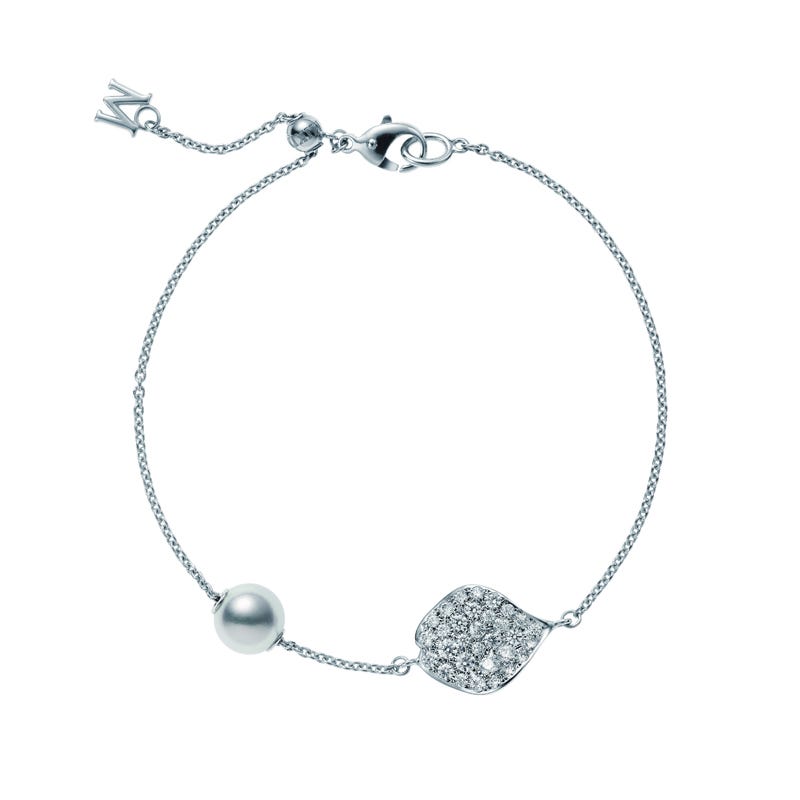 Les Pétales Place Vendôme Zhuji 養殖真珠とダイヤモンドのブレスレット