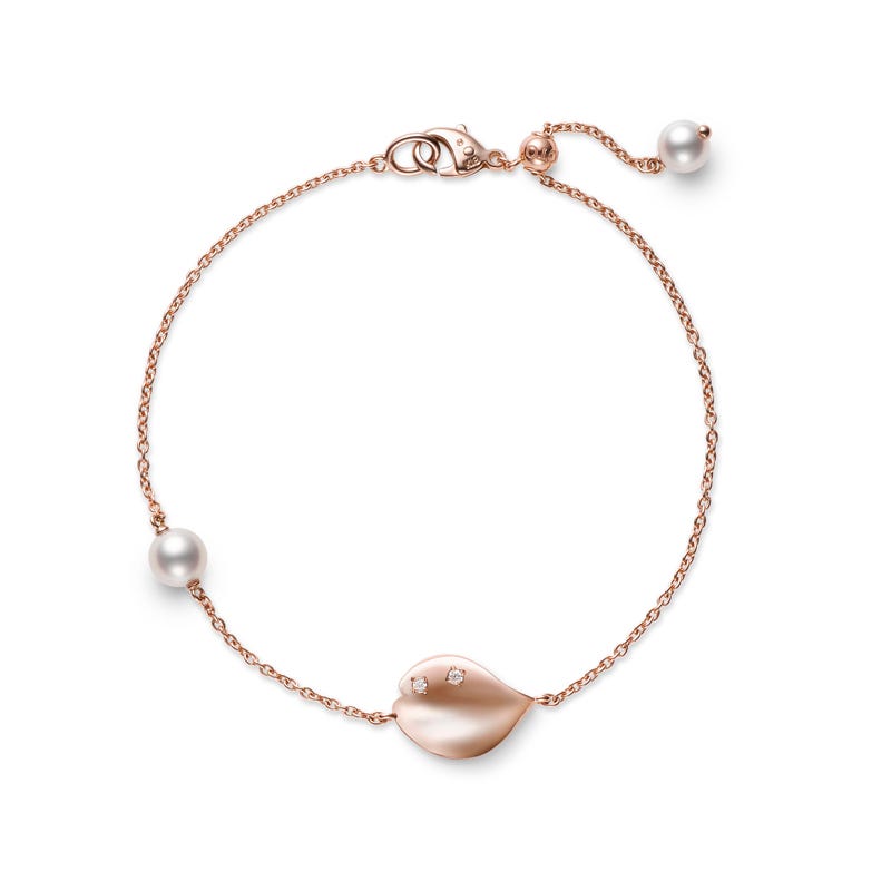 Les Pétales de Ginza Zhuji Cultured Single Pearl Bracelet in Pink