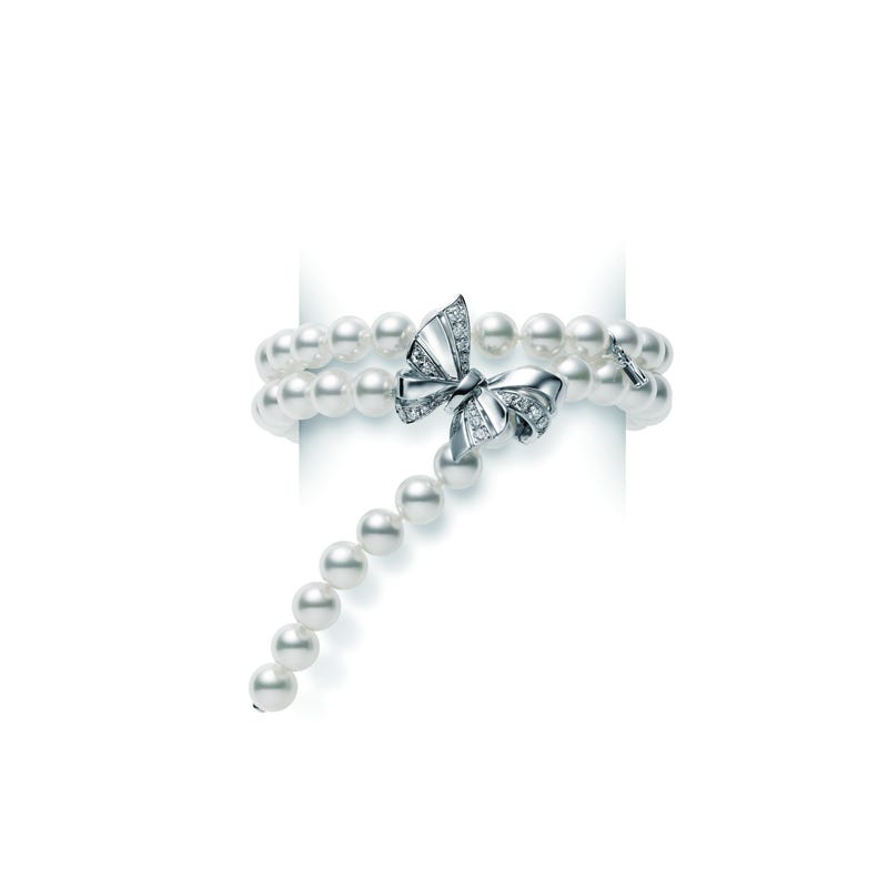 Jeux de Rubans 朱曁養殖真珠とダイヤモンドのコンバーチブルブレスレットとネックレス