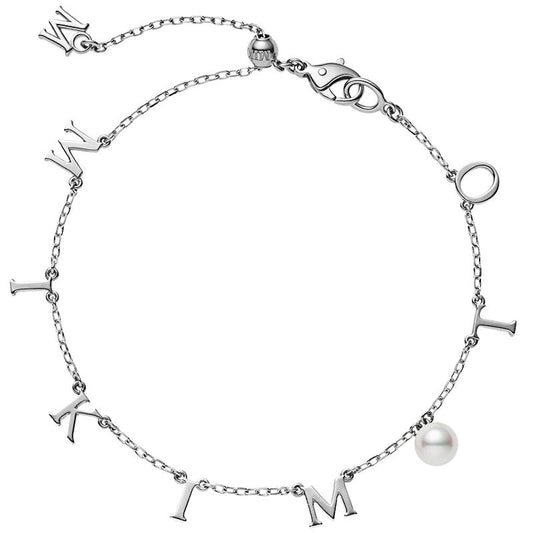 Zhuji Cultured Pearl Charm Bracelet in Silver