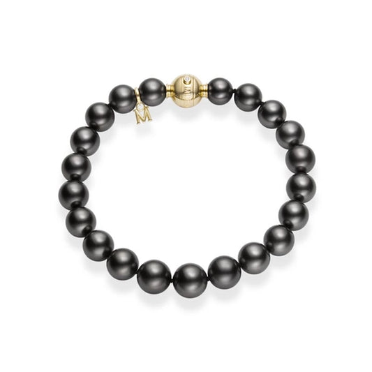 Black South Sea Cultured Pearl Bracelet in Yellow
