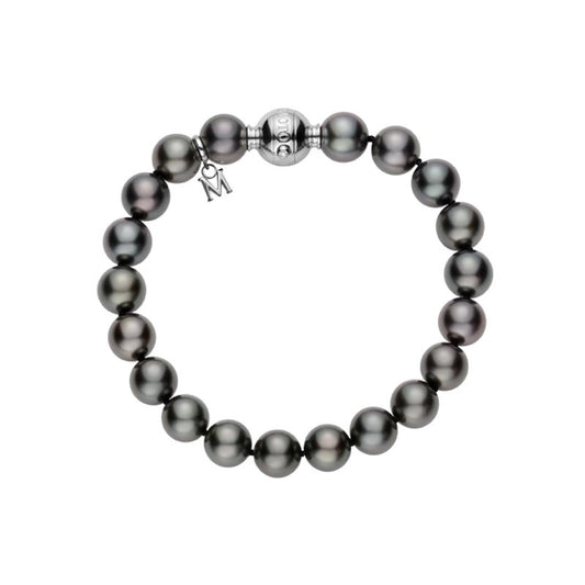 Black South Sea Cultured Pearl Bracelet in Silver