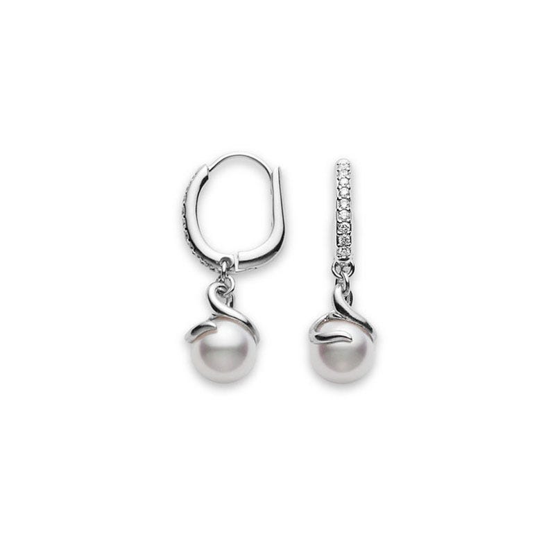 Twist Zhuji Cultured Pearl Earrings in Silver