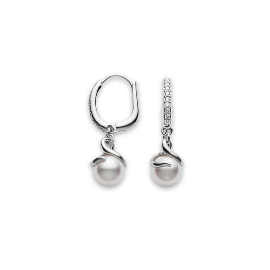 Twist Zhuji Cultured Pearl Earrings in Silver