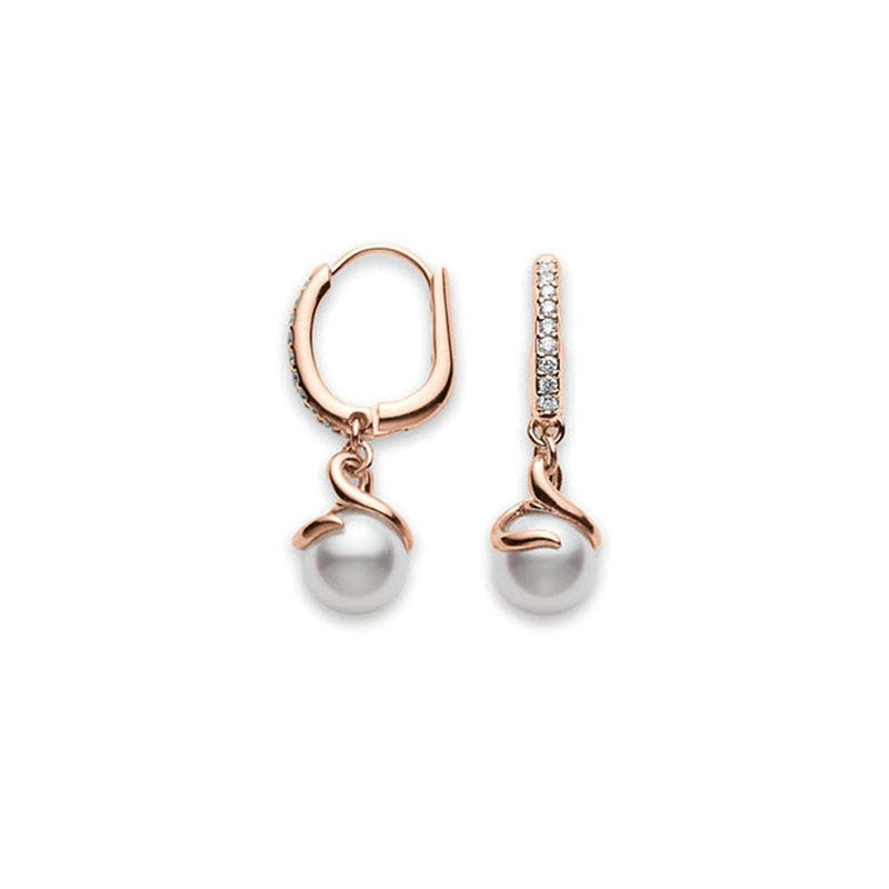 Twist Zhuji Cultured Pearl Earrings in Pink